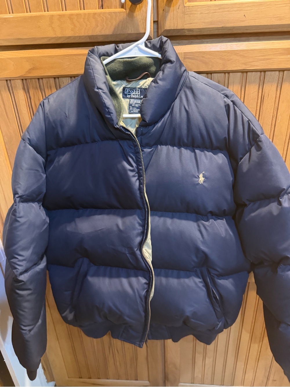 Ralph Lauren Navy and Khaki Down Jacket with Polo Label - Picture 9 of 9